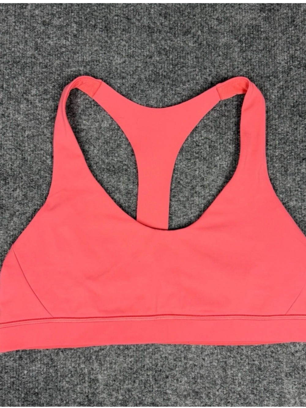 Lululemon Invigorate Bra Coral Pink Size 12 Racerback Sports Bra‎ LW2AKBS